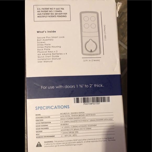 KEYLESS ENTRY AND CONVENIENCE, HIGHLY-SECURE SMART LOCK, FAMILY SHARING W EKEYS - Picture 2 of 2